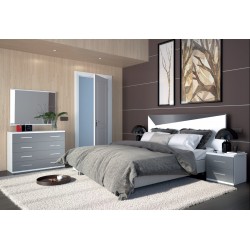Dormitorio Milan blanco-gris